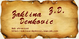 Žaklina Denković vizit kartica